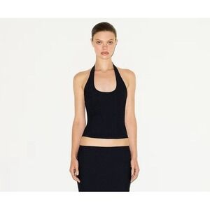 NWT SKIMS Cling Matte Halter Top Small Obsidian Black ✨READ✨ (1504)